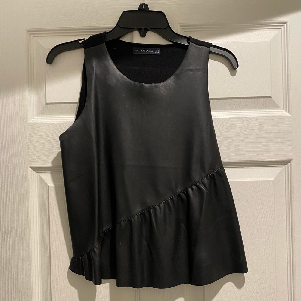 Zara Black Leather top